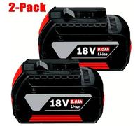Batterie pour outils Bosch 18 V - Batterie de rechange Li-Ion - 8,0 Ah / 8 000 mAh - compatible avec les modèles BAT609/BAT609G - Lot de 2 batteries pour outils