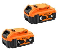 Batterie pour outils électriques - Batterie de rechange Li-Ion 18 V - 2 x 6,0 Ah haute performance - compatible avec la DCB200 20 V Max - pour perceuses-visseuses sans fil et autres outils