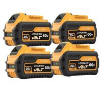 Batterie pour outils électriques, capacité de 18000 mAh, compatible avec deux tensions, pour appareils DeWALT 60V, lot de 4