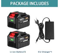 Batterie pour outils électriques - Li-Ion 21 V - 2 × 4,5 Ah haute capacité - 1 chargeur prise UE - indicateur de niveau de charge - blanc