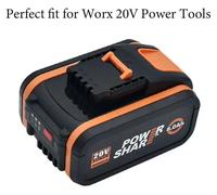 Batterie pour outils Worx 20 V - Batterie de rechange Li-Ion 20 V 8,0 Ah - Haute capacité - Rechargeable - Lot de 4 - Compatible avec les modèles WA3553, WA3551, WA3553.1 et WA3570