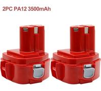 Batterie rechargeable 12V 3,5Ah 3500mAh - Batterie de remplacement pour outils électriques - Compatible avec les modèles PA12/PA1222/1220/1200/1201/1233S - Lot de 2