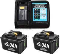 Batterie rechargeable 18V, options de 9,0Ah, y compris le chargeur 6A, 2 chargeurs 9Ah 3A