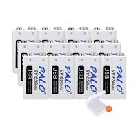 Batterie rechargeable 9V, capacité 650mAh, recharge micro USB, 12 pièces 9V