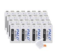Batterie rechargeable 9V, capacité 650mAh, recharge par micro USB, 16 pièces 9V