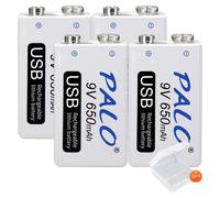 Batterie rechargeable, 9V, lithium-ion, avec charge USB, lot de 4, 9V