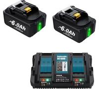 Batterie rechargeable, capacité de 6000mAh, compatibilité avec les outils 18V, kit 2