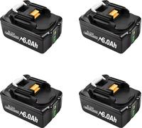Batterie rechargeable, capacité de 6000mAh, tension de 18V, compatibilité polyvalente, 4 batteries