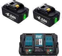 Batterie rechargeable, capacité de 6000mAh, tension de 18V, compatibilité polyvalente, set 2