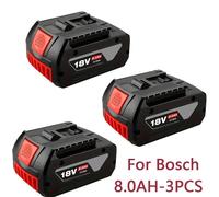 Batterie rechargeable, capacité de 8000 mAh, compatible avec les outils électriques 18V, lot de 3 batteries de 8,0 Ah