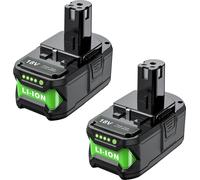 Batterie rechargeable, capacité de 8000 mAh, type lithium-ion, compatible avec Ryobi, lot de 2 batteries de 8000 mAh