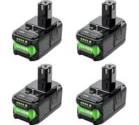 Batterie rechargeable, capacité de 8000 mAh, type lithium-ion, compatible avec Ryobi, lot de 4 batteries de 8000 mAh