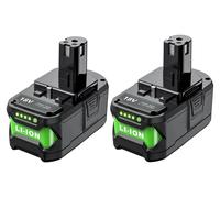 Batterie rechargeable, capacité de 9 500 mAh, technologie Li-Ion, compatible avec Ryobi, lot de 2