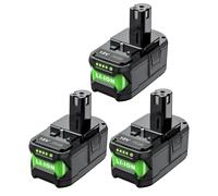 Batterie rechargeable, capacité de 9 500 mAh, technologie Li-Ion, compatible avec Ryobi, lot de 3