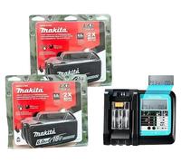 Batterie rechargeable, compatible avec les outils électriques, multiples fonctions de protection, chargeur LED 6Ah x 2, 18V