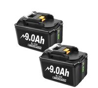 Batterie rechargeable, haute capacité 90Ah, indicateur LED, 18V, pack de 2 9000mAh