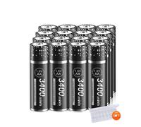 Batterie rechargeable Li-ion PALO, 1,5V, type AA, haute capacité 3400 mWh, disponible en packs de 12 ou 16, lot de 16 pièces