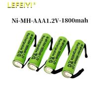Batterie Rechargeable Ni-Mh AAA 1.2V 1800mAh, avec onglets à souder, pour rasoir électrique Philips Braun, brosse à dents 10PCS battery