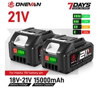 Batterie rechargeable ONEVAN 15000mAh, batterie lithium-ion, souffleur électrique, tronçonneuse, outil électrique pour batterie Makita 18V 21V. 2 Battery 1EU Plug