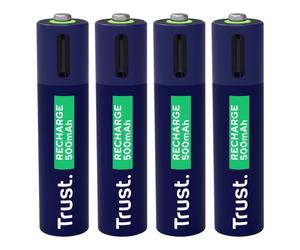 Batterie rechargeable Trust 25671 AAA 500 mAh USB-C LED 1 h 4 unités NiMH