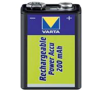 10X Varta 44036 Ready to Use 9V Block/6HR61 (56722) - 200 mAh - LSD-NiMH Akku (Ready-to-Use), 9 V
