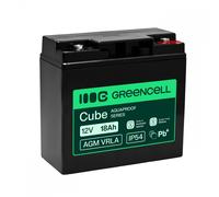 Batterie sans entretien Green Cell AGM VRLA 12V 18Ah pour caisses enregistreuses, jouets, caméras (181x77x167mm)