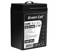 Batterie sans entretien Green Cell Cube AGM VRLA IP54 6V 4.5Ah pour systèmes d'alarme, caisses enregistreuses, jouets
