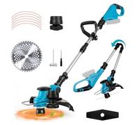 Batterie Strimmer compatible avec batterie Makita 18V, combi pliable 3 en 1 avec moteur sans balais, largeur de coupe de 30 cm et indicateur de niveau de batterie, tondeuse électrique, coupe-légumes