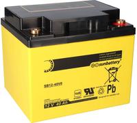 Batterie SUN Battery SB12-40V0 AGM, 12V, 40Ah, bornes F-M6 / M6 (filetage intérieur)