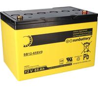 Batterie SUN Battery SB12-65SV0 AGM, 12V, 65Ah, avec bornes F-M6 / M6 (filetage intérieur)