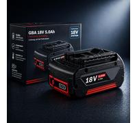 Batterie système 18 V GBA de 5,0 Ah, compatible avec Bosch Professional – Batterie de rechange Li-Ion avec indicateur LED et longue autonomie