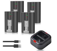 Batterie TAVT RV4 et station de charge rapide double pour sonnette vidéo Ring 2/3/4/3 Plus, caméra Spotlight, projecteur solaire 4xBattery 1xCharger