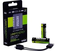Batterie USB-C® Verico LoopEnergy AA USB-C® 2550mWh Li-Ion 1700 mAh 1.5 V 2 pc(s)