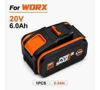 Batterie - WA3553 - 20 V - 6 Ah - Lithium-ion - Batterie de remplacement - Pack de démarrage - Forme prismatique