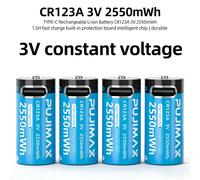 Batteries au lithium CR123A 2550mWh avec câble USB-C pour une charge rapide des caméras d'extérieur, pack rechargeable CR123A 10Pcs CR123A