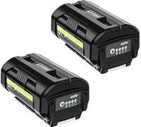 Batteries de rechange pour Ryobi OP4050, capacité 6000mAh, 40V Li-Ion, 2 pièces 6000mAh