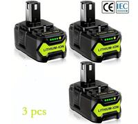 Batteries lithium-ion - Ensemble de batteries pour outils électriques - 18 V - 8000 mAh - Lot de 3 - Compatible avec les modèles P104, P107, P108, P109 - Sans effet mémoire