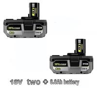 Batteries lithium-ion - P104/P107/P108/P109 - 18 V - 8,0 Ah - Lot de 2 - Sans effet mémoire - Faible autodécharge