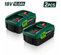 Batteries lithium-ion rechargeables - Bosch PBA 18 V - 10,0 Ah x2 - Lot de 2 - Remplacement pour BAT609/BAT610/BAT618 - Compatible avec AL1810CV/AL1830CV/AL1880CV