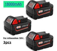 Batteries pour M18 - Li-Ion 18 V - 6,0 Ah par batterie - Lot de 3, total 18,0 Ah - Remplacement pour M18B5 48-11-1860 - Sans chargeur