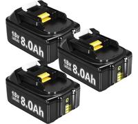 Batteries pour outils électriques, capacité 8000mAh, compatibles avec BL1830, 3STK 8.0Ah