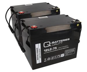 Batteries Q-Batteries 12LC-75, lot de 2, 24V, 77Ah – Batterie de remplacement pour Invacare Dragon