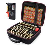 Battery Buddy Étui de rangement avec testeur (BT168) pour 126 piles différentes tailles AAA AA C D 9 V Lithium 3 V Boîtier rigide pour piles (piles non incluses)