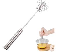 Batteur à main en acier inoxydable, fouet semi-automatique rotatif pour œufs et lait, outil de mélange pour cuisine domestiqu - 10in