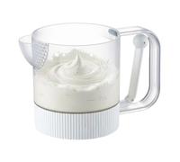 Batteur à œufs - Batteur pressé à la main, fouet rotatif automatique, base antidérapante pour plus de stabilité, fonction de mélange rapide du liquide, outil accessoire de cuisine, parfait pour la