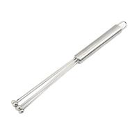 Batteur à œufs manuel 2 pièces, en forme de boule acier inoxydable, mélangeur cuisson, batteur cuisine portatif, accessoires et pâtisserie pour Mélanger(24.2 * 4.8cm)