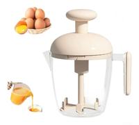 Batteur à œufs manuel à manivelle pour mixeur rotatif non électrique avec battements en acier inoxydable - Ustensile de cuisine compact vert 20 x 15 cm (blanc)