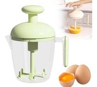 Batteur à œufs manuel rotatif à pousser à la main, pour fouetter, mélanger les œufs, la crème, la cuisson, outil de cuisson, compact, léger, facile à nettoyer, gadget de cuisine en ABS, vert, rose