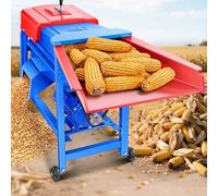 Batteur de maïs électrique robuste 3000 W entièrement automatique avec double rouleau, sortie 1000 kg/h, 13 vitesses réglables pour petites fermes et utilisation agricole commerciale