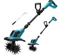 Batteuse-cultivateur sans fil compatible avec une batterie 18V, fraise rotative pliable de 550W avec une largeur de travail de 32 cm et une profondeur de travail de 18 cm, fraise rotative sans balais,